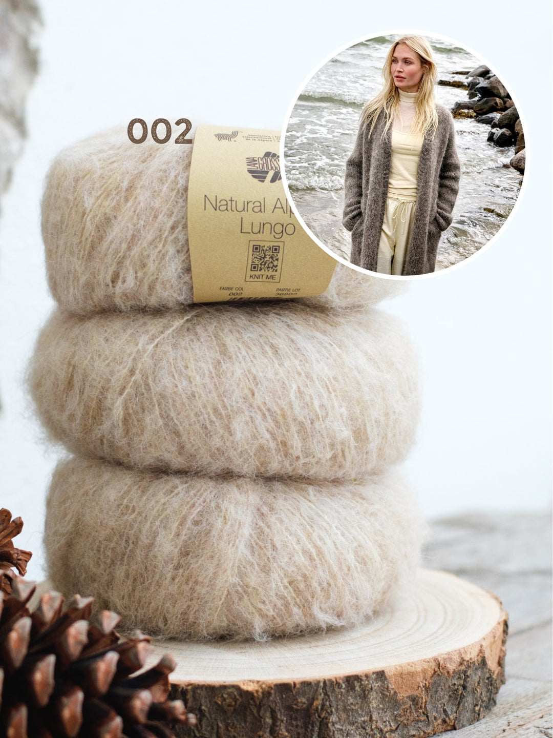 Strickpaket Natural Alpaca Lungo Mantel