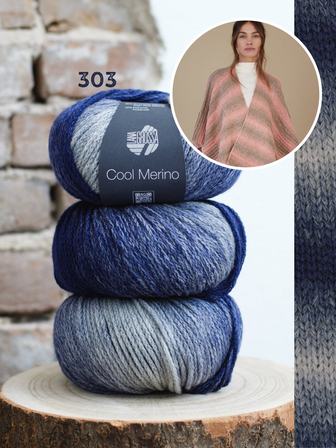 Strickpaket Cool Merino Dégradé Poncho