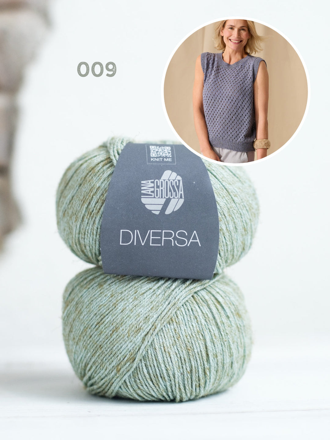 Strickpaket Diversa Top-Down Top mit Ajourmuster