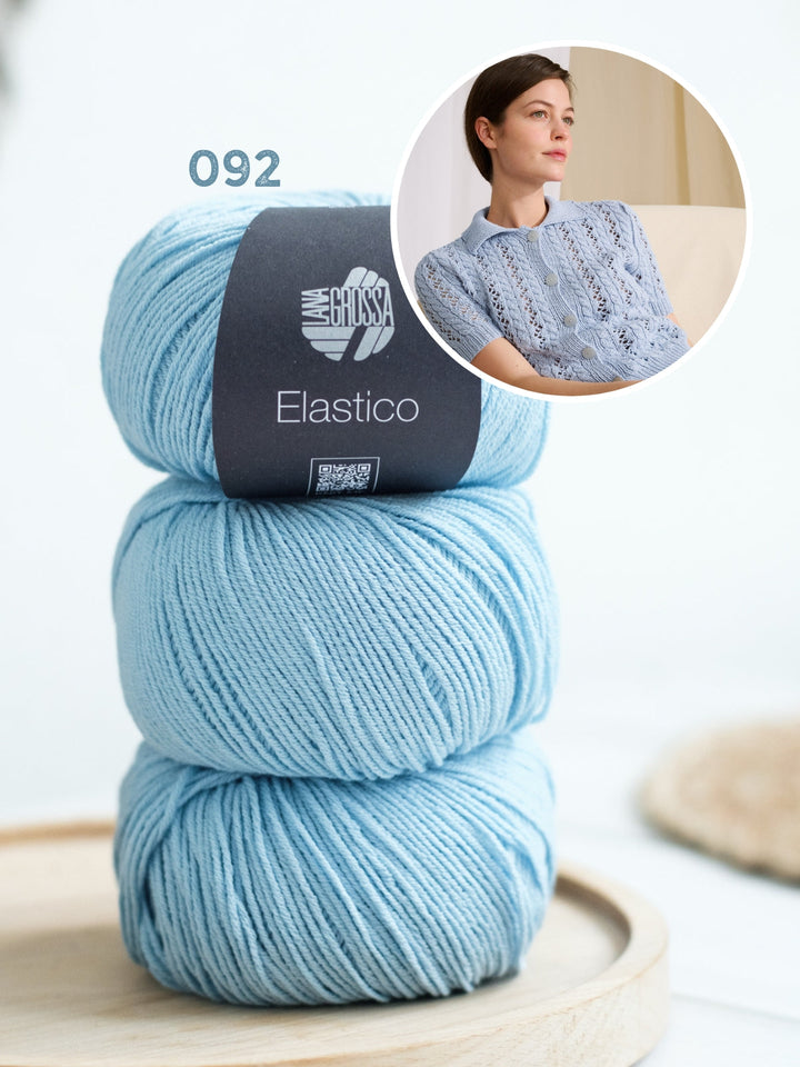 Strickpaket Elastico Weste mit Kabel- und Ajourmuster