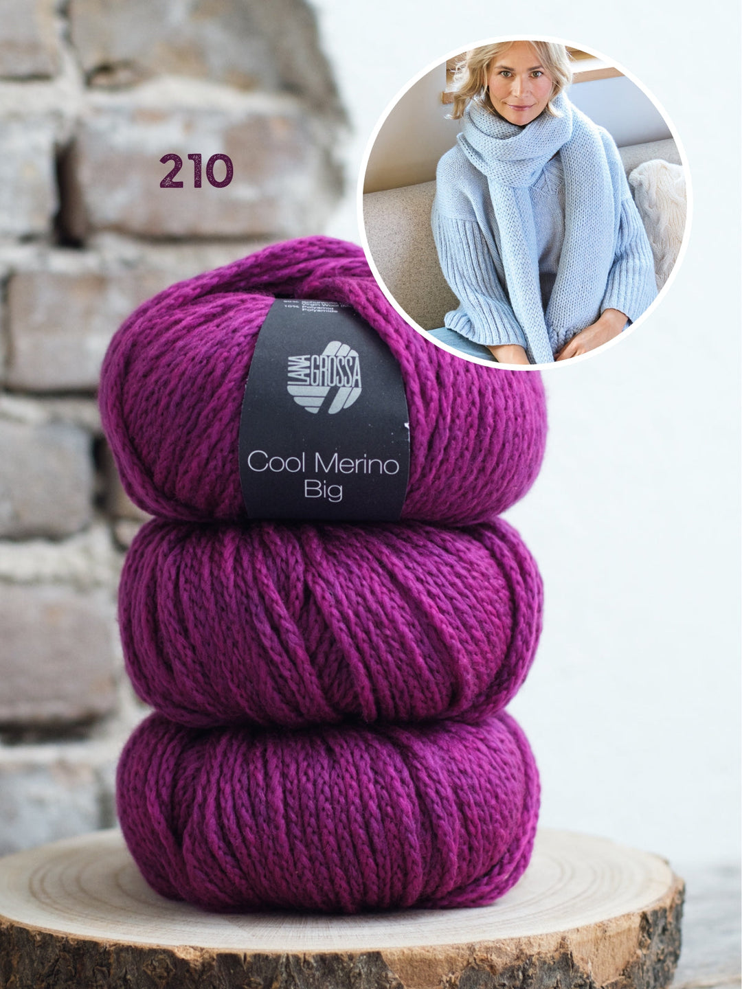 Strickpaket Cool Merino Big Schal in Schlauchstrickerei