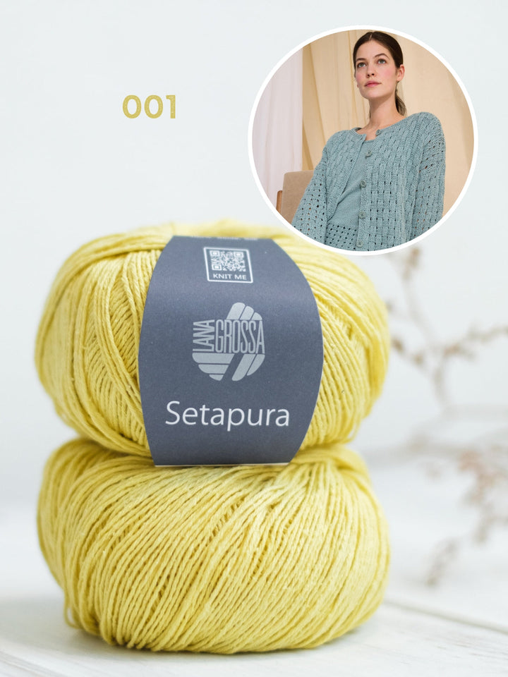 Strickpaket Setapura Weste mit Gewebtem Look