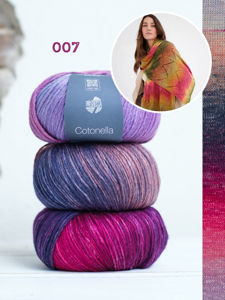 Strickpaket Cotonella Tuch im Wellenmuster