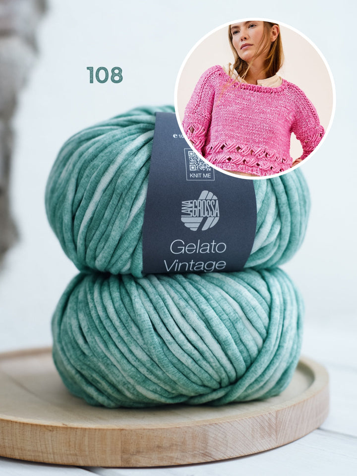 Strickpaket Gelato Vintage Pullover mit Diagonalmuster