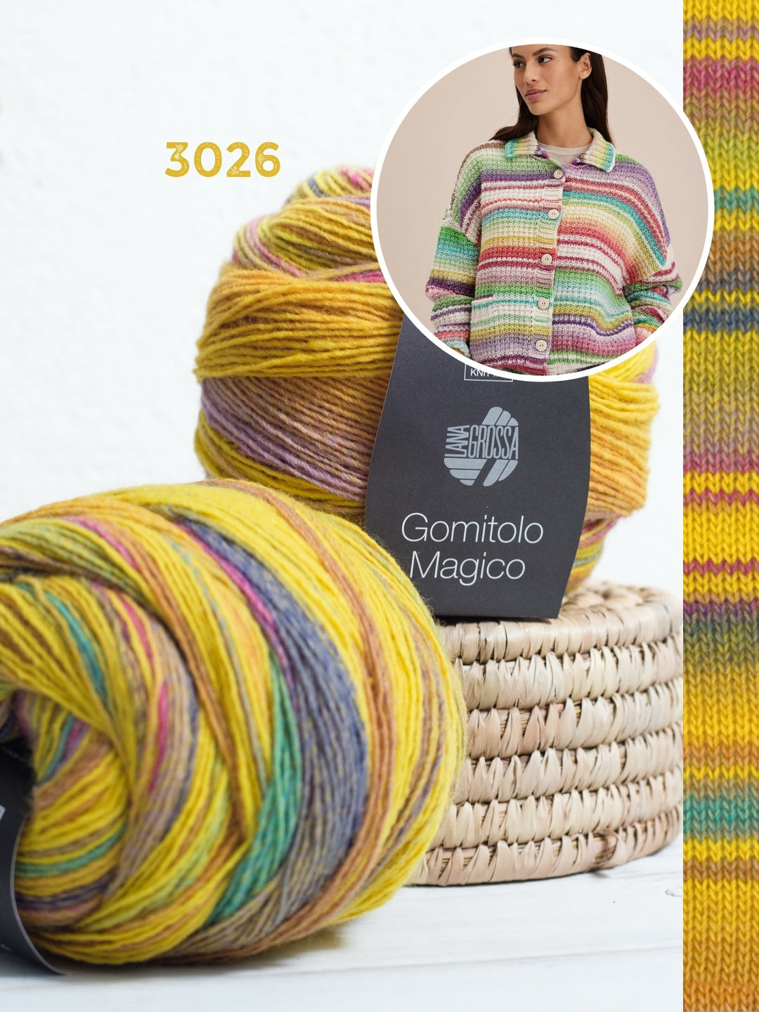 Strickpaket Gomitolo Magico Jacke im Strukturstich