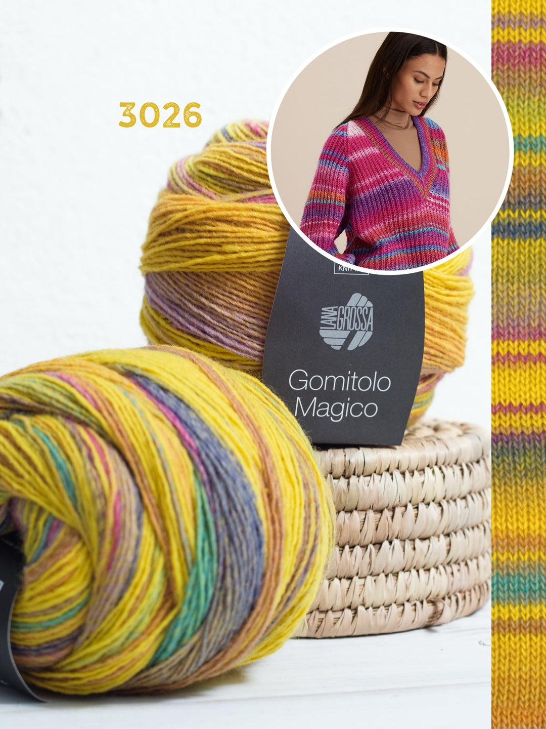 Strickpaket Gomitolo Magico Raglan-V-Pullover