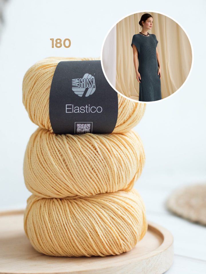 Strickpaket Elastico Kleid im Patentmuster