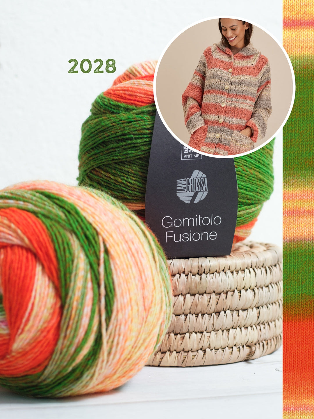 Strickpaket Gomitolo Fusione topdown-hoodiejacke