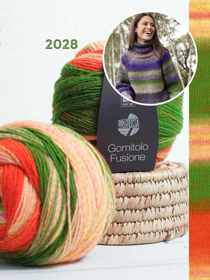 Strickpaket Gomitolo Fusione Rollkragenpullover - top-down