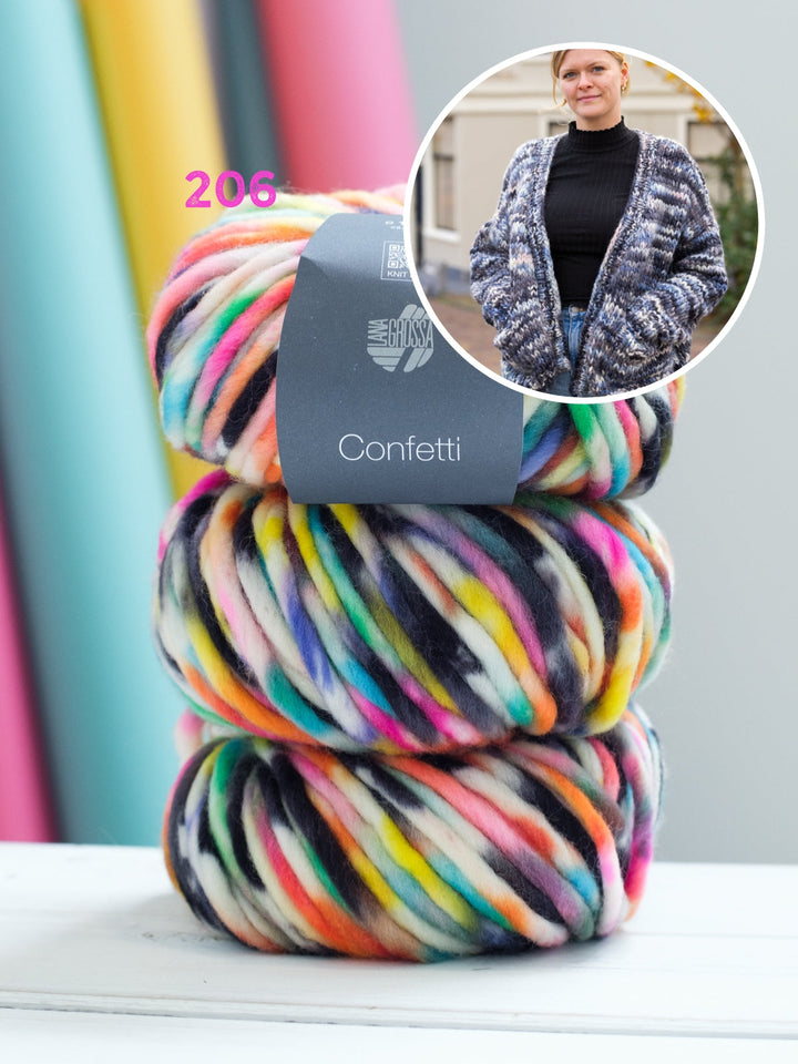 Strickpaket Confetti Cardigan - Jetzt auf dem Cover der neuen Brigitte