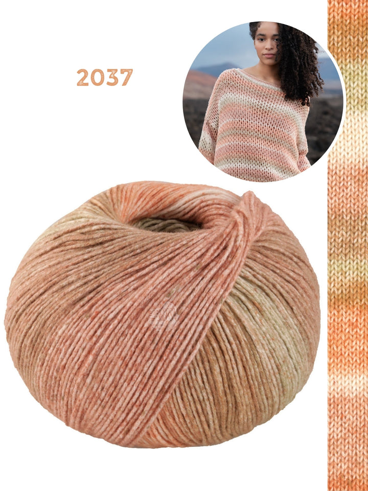 Strickpaket Gomitolo Mambo Pullover mit Ajourmuster