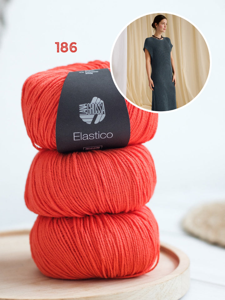 Strickpaket Elastico Kleid im Patentmuster