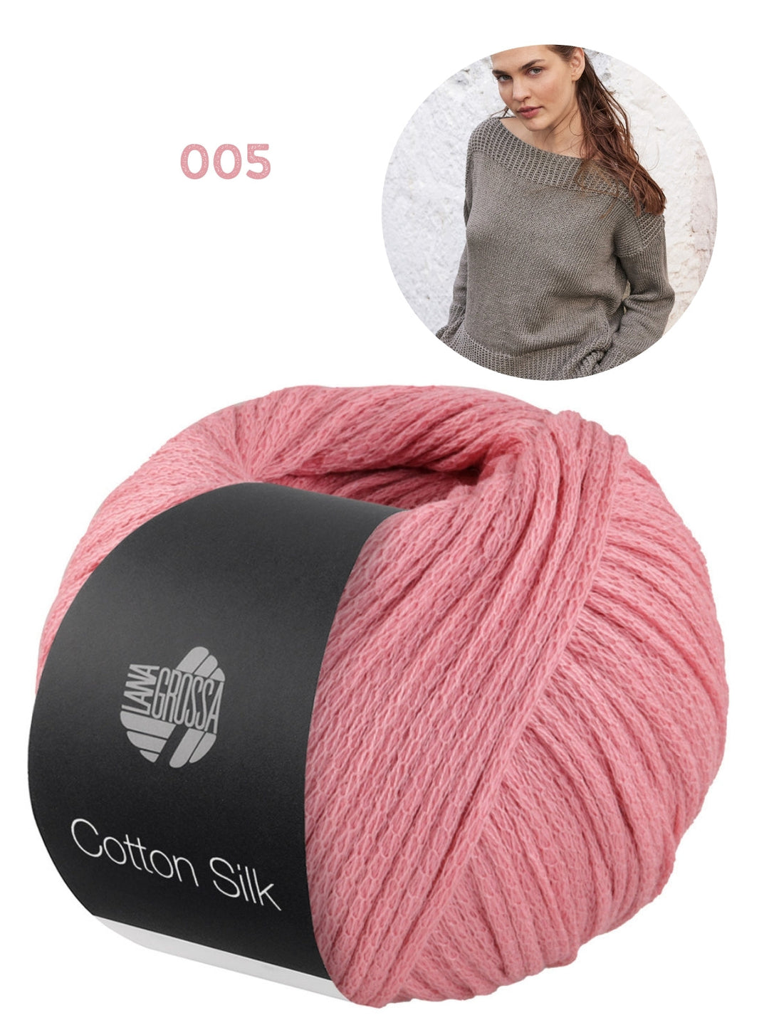 Strickpaket Cotton Silk Pullover mit U-Bootausschnitt