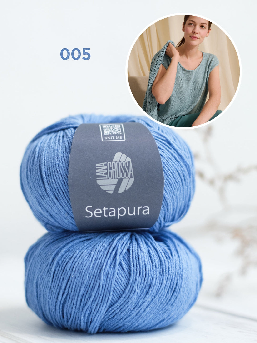 Strickpaket Setapura Top mit Gewebtem Look