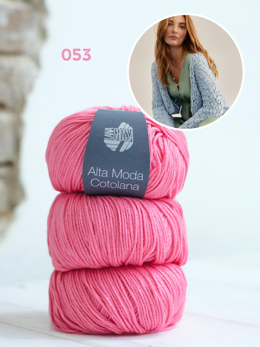 Strickpaket Alta Moda Cotolana Cardigan im Ajourmuster