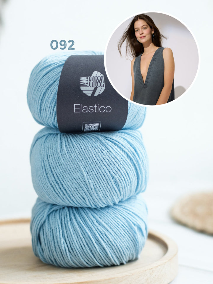 Strickpaket Elastico Top mit tiefem V-Ausschnitt