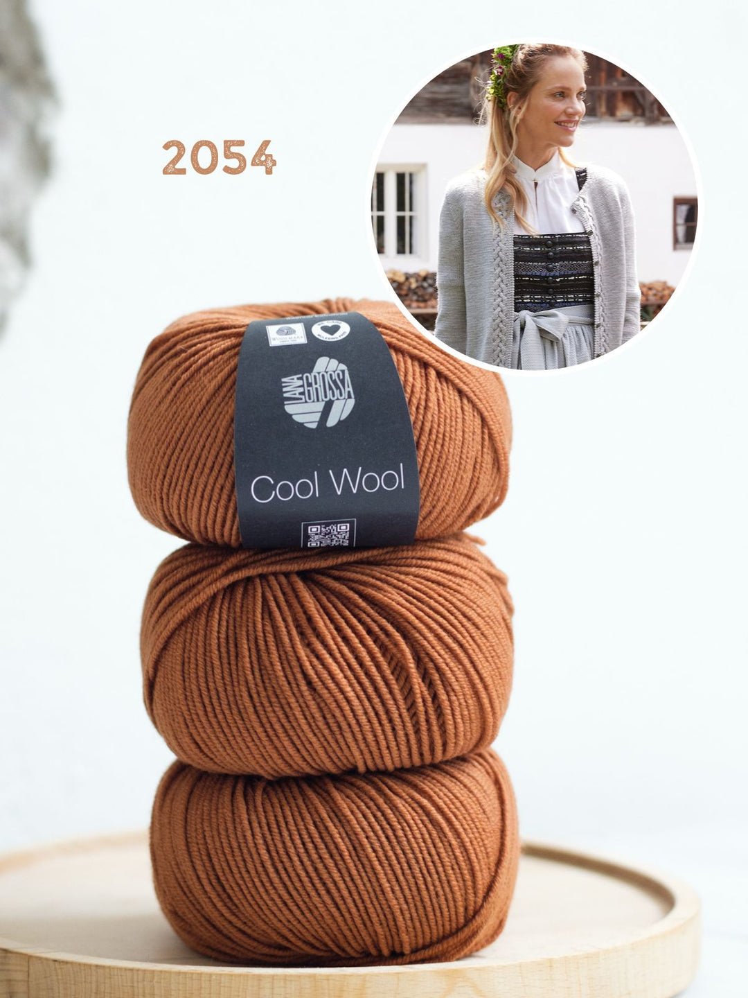 Strickpaket Cool Wool Jacke mit Zöpfe