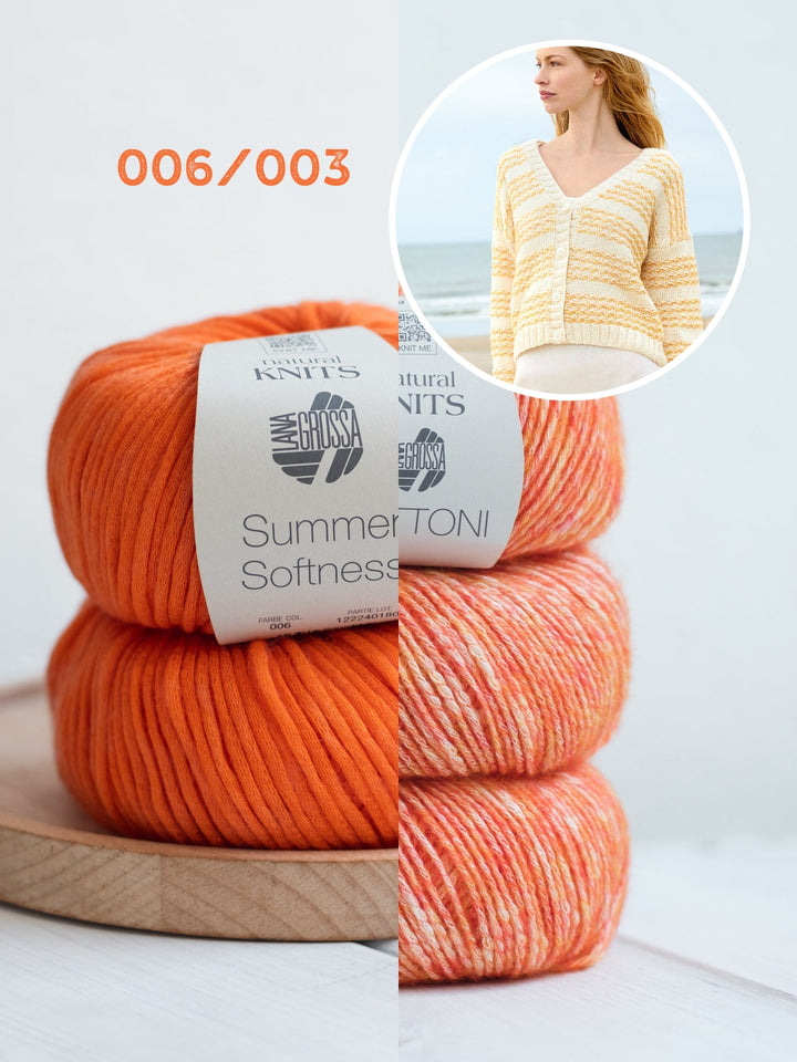 Strickpaket Summer Softness Bottoni Streifenjacke