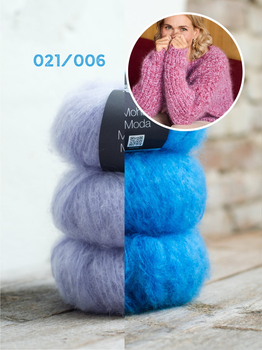 Strickpaket Mohair Moda Pullover im Halbpatentmuster