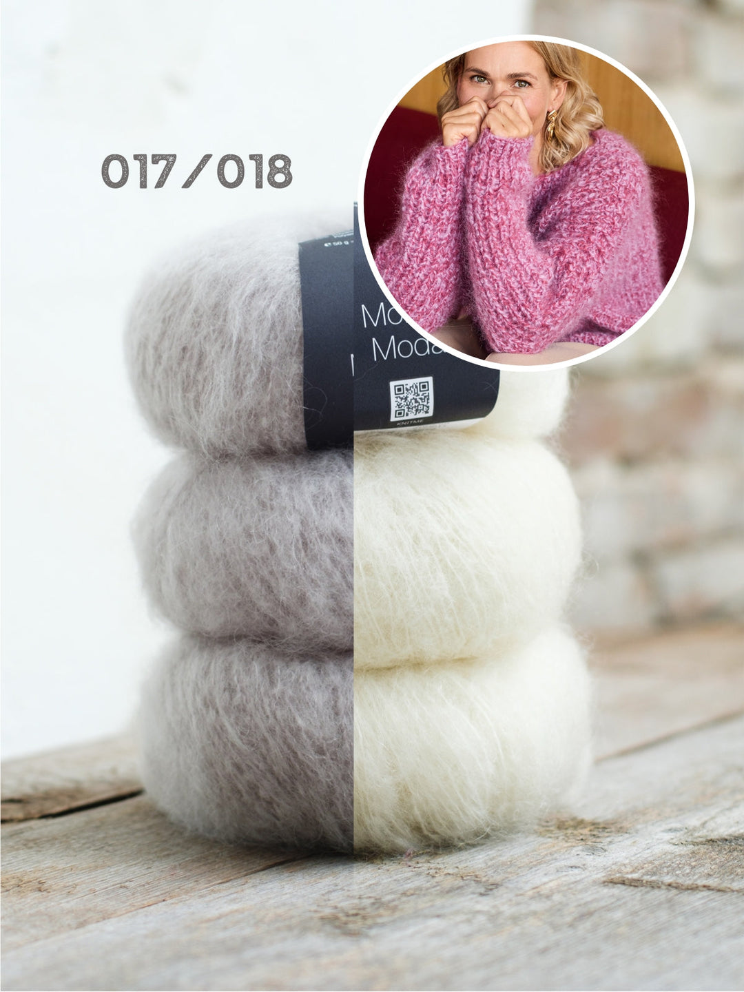 Strickpaket Mohair Moda Pullover im Halbpatentmuster