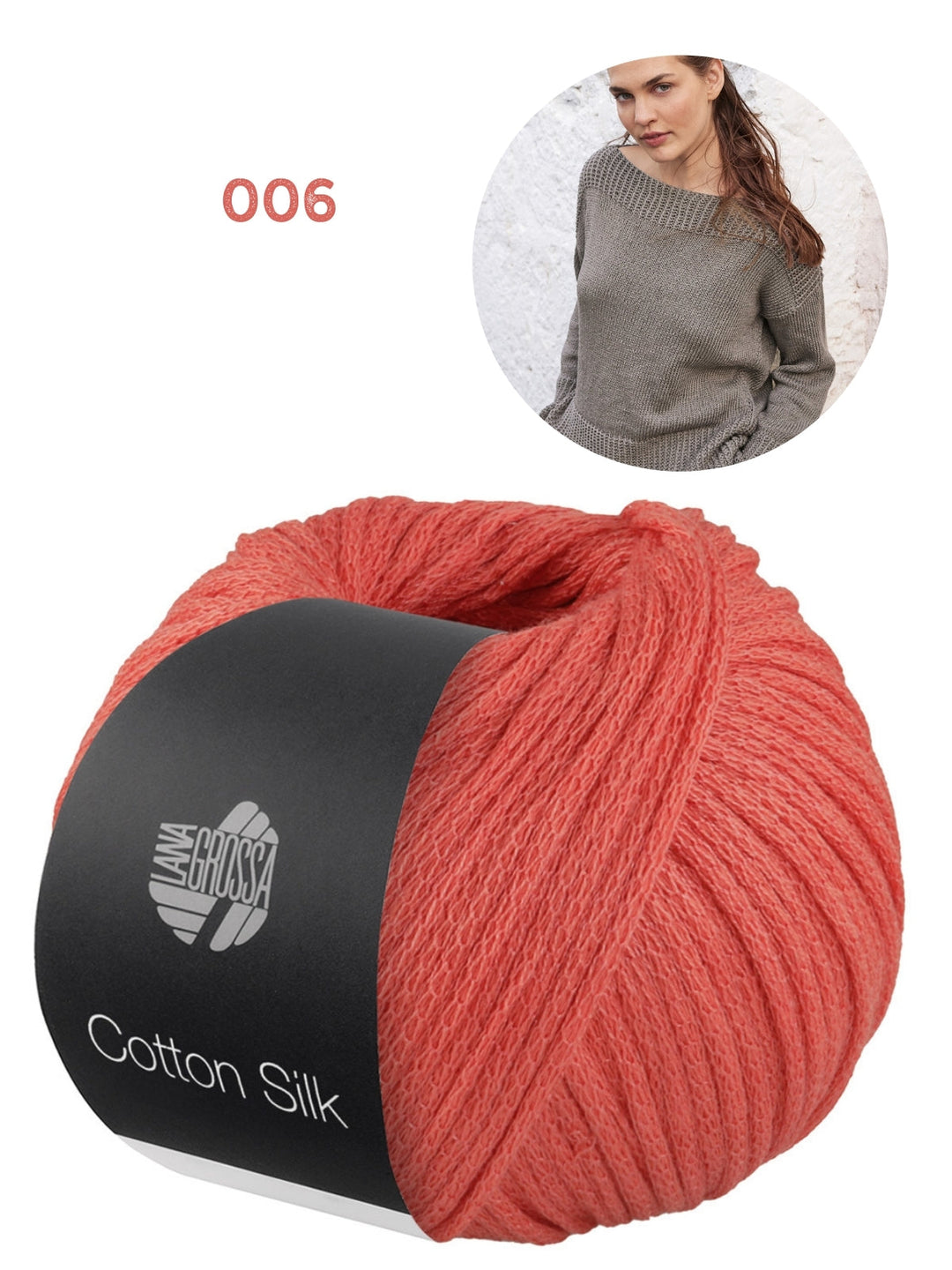 Strickpaket Cotton Silk Pullover mit U-Bootausschnitt