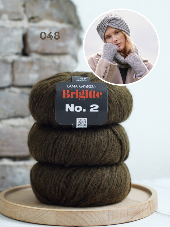 Strickpaket Brigitte No. 2 Set - Stirnband, Loopschal und Stulpen