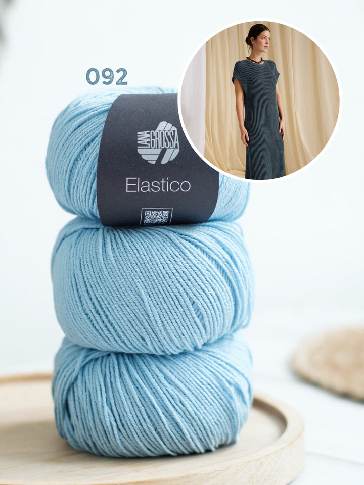 Strickpaket Elastico Kleid im Patentmuster