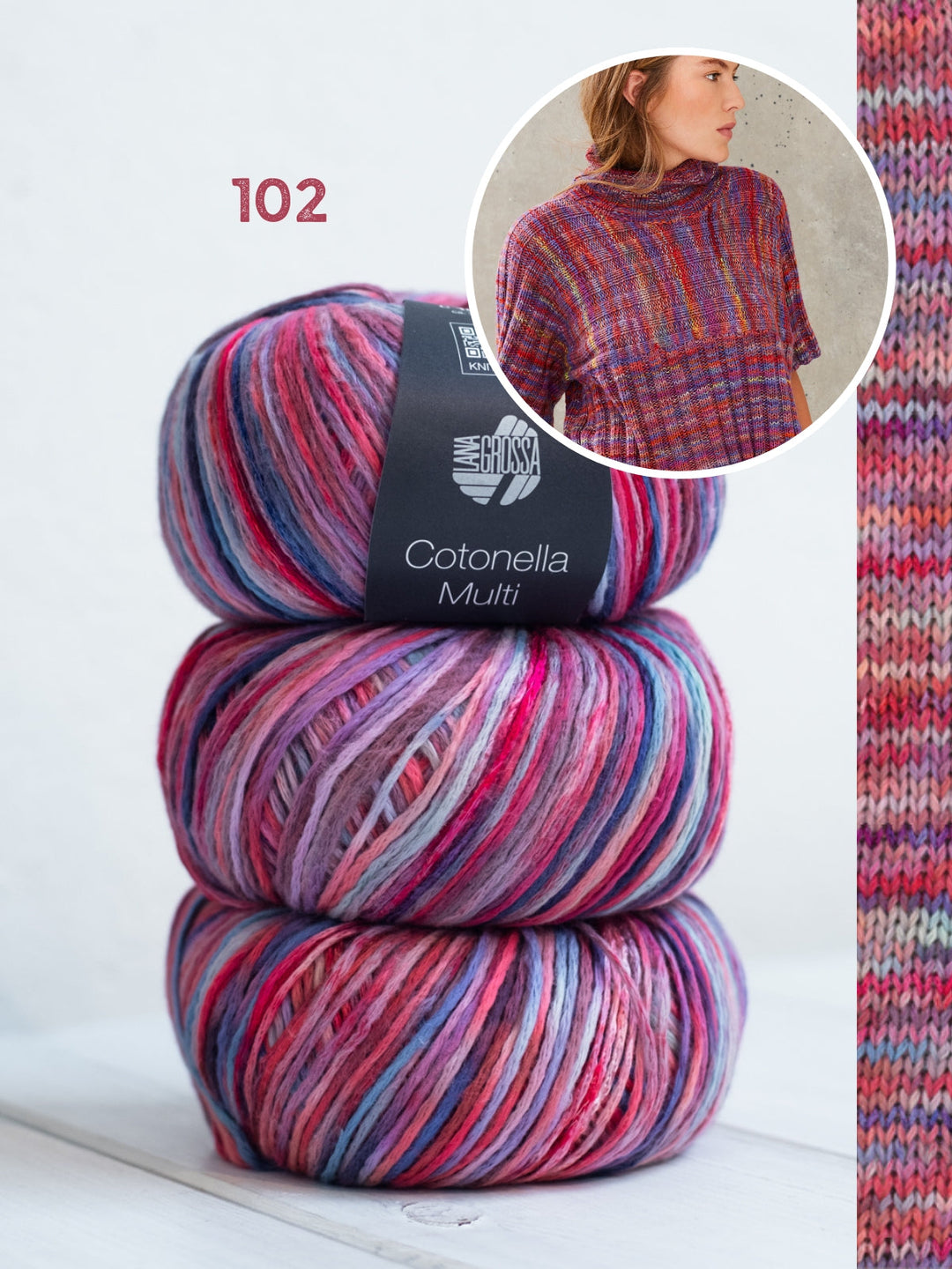 Strickpaket Cotonella Multi Kurzarmpulli