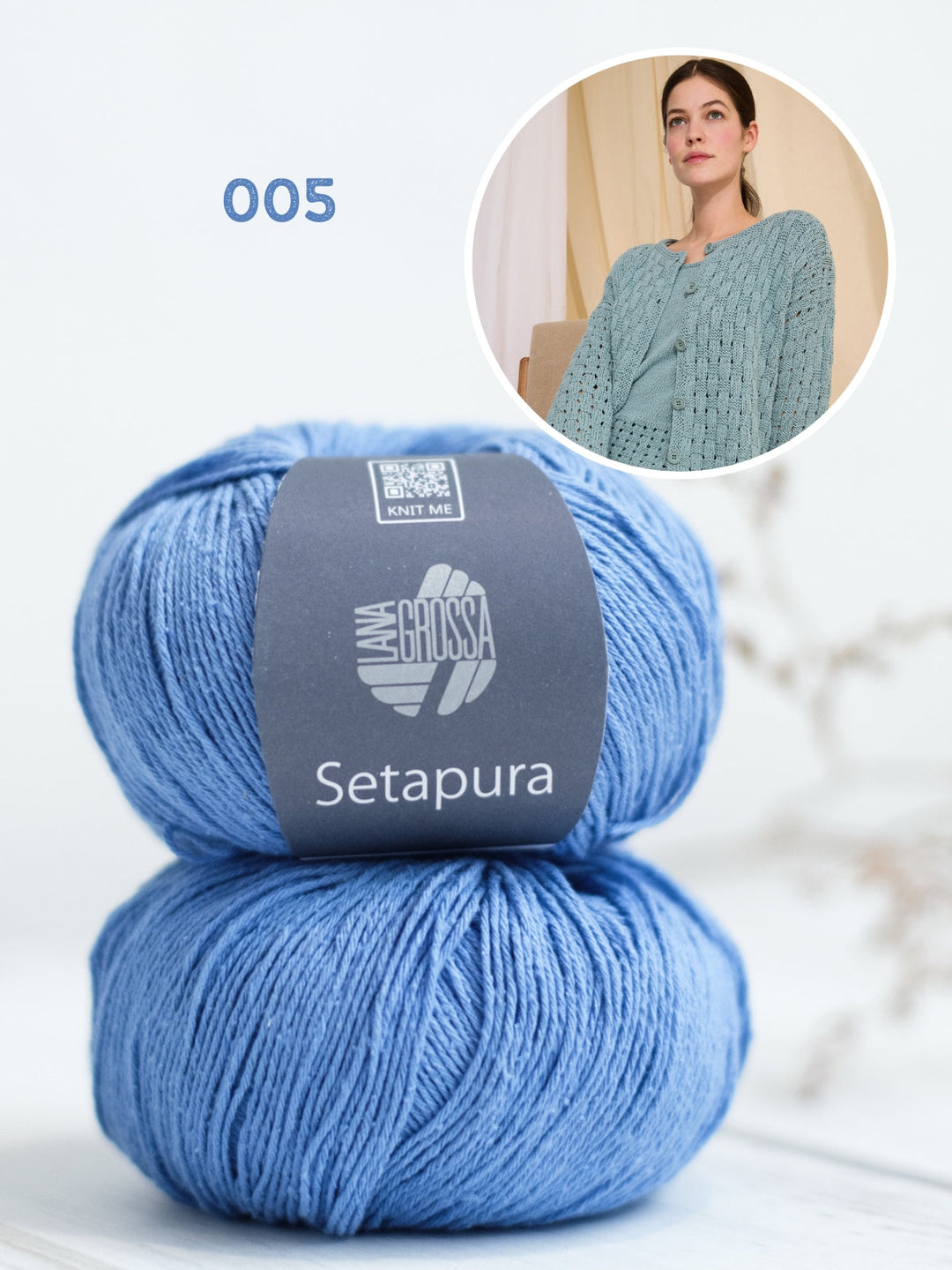 Strickpaket Setapura Weste mit Gewebtem Look