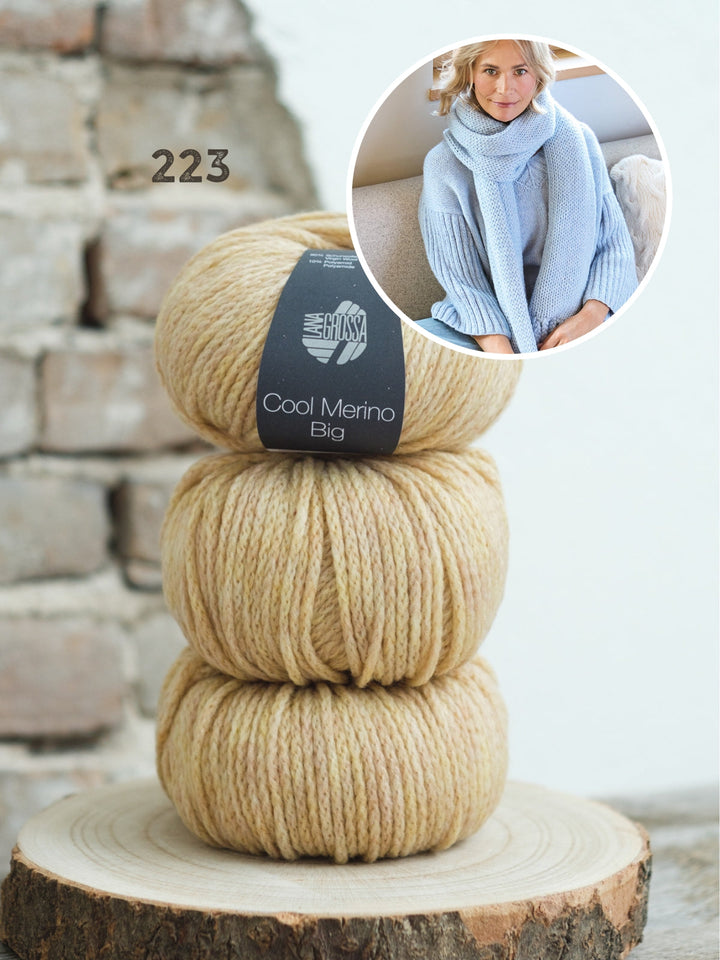 Strickpaket Cool Merino Big Schal in Schlauchstrickerei