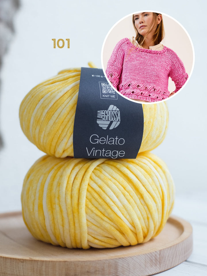 Strickpaket Gelato Vintage Pullover mit Diagonalmuster