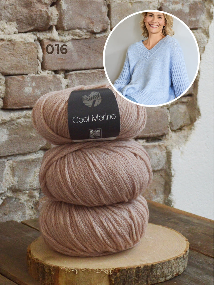 Strickpaket Cool Merino V-Pullover