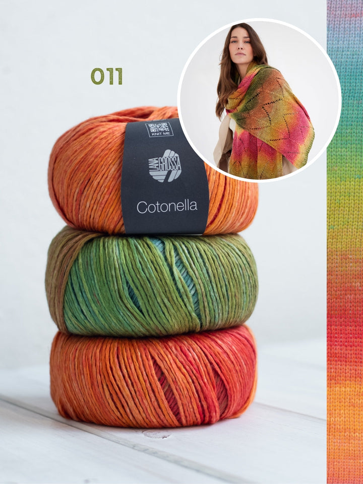 Strickpaket Cotonella Tuch im Wellenmuster