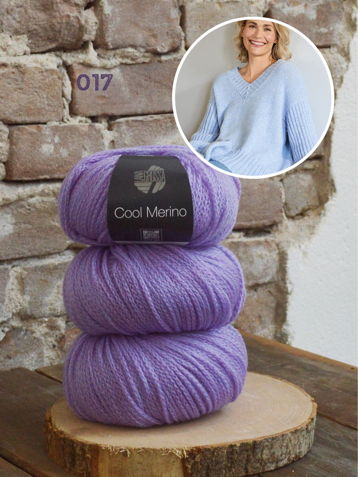 Strickpaket Cool Merino V-Pullover