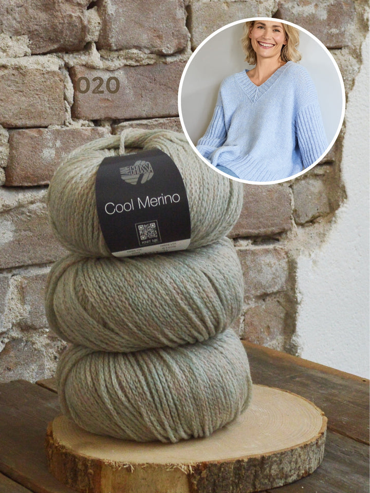 Strickpaket Cool Merino V-Pullover