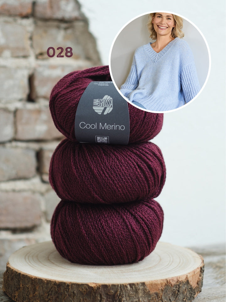 Strickpaket Cool Merino V-Pullover