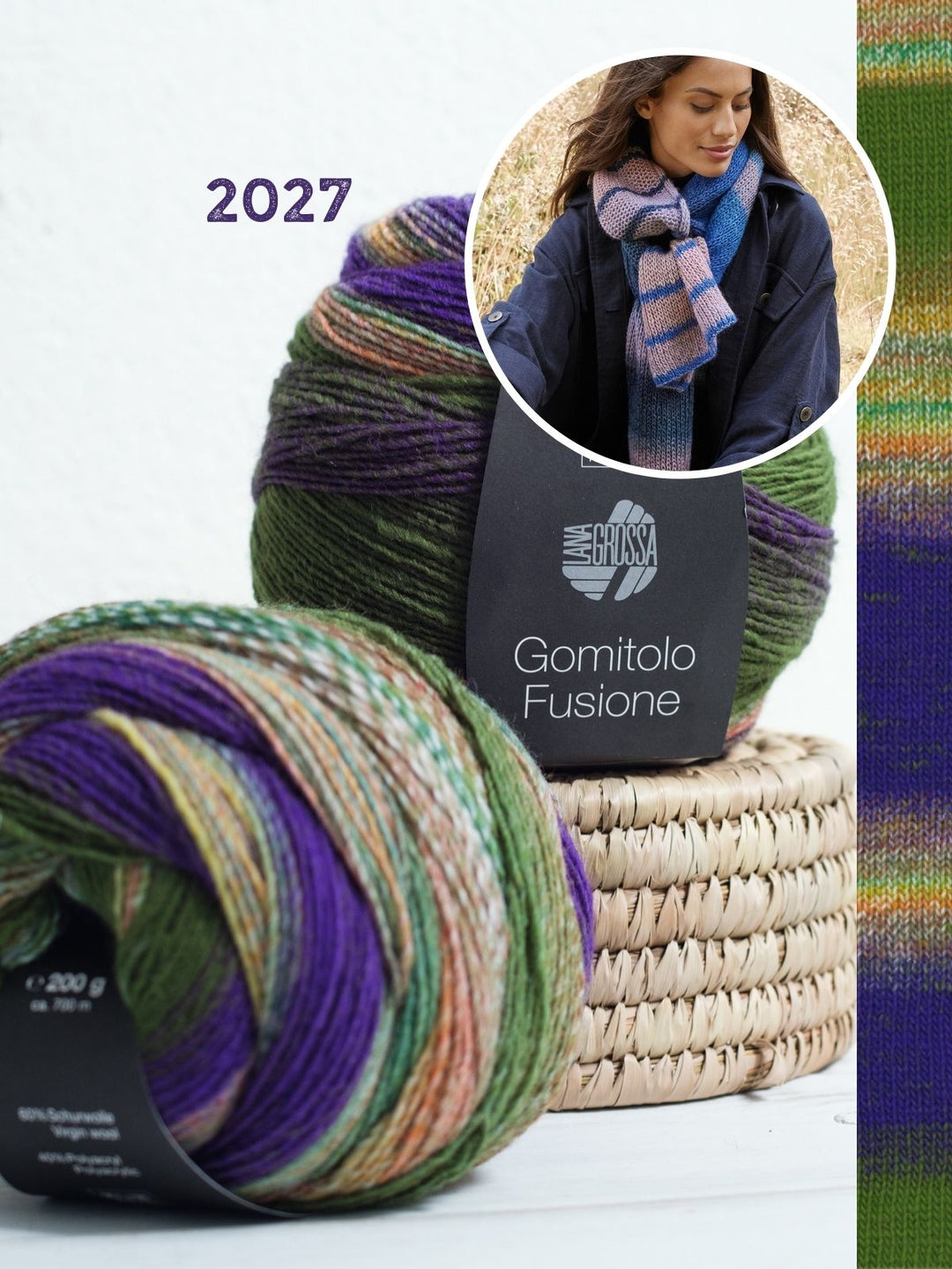 Strickpaket Gomitolo Fusione Schal glatt