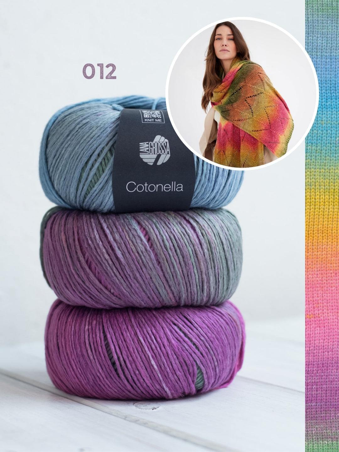 Strickpaket Cotonella Tuch im Wellenmuster