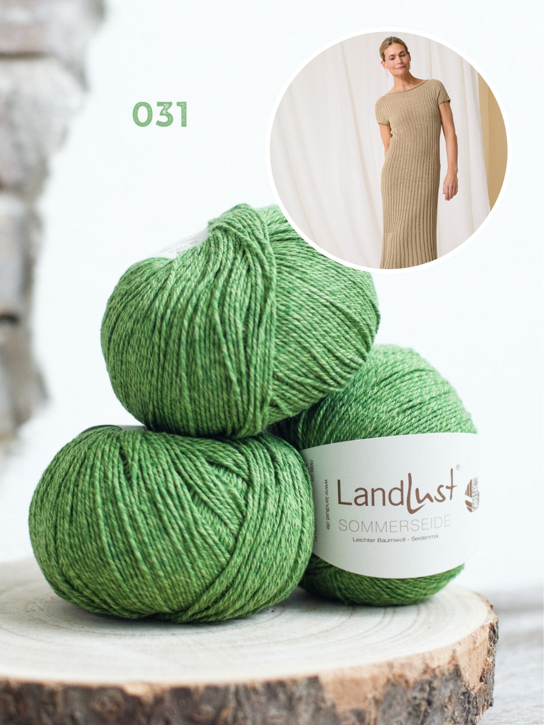 Strickpaket Landlust Sommerseide Top-Down Kleid