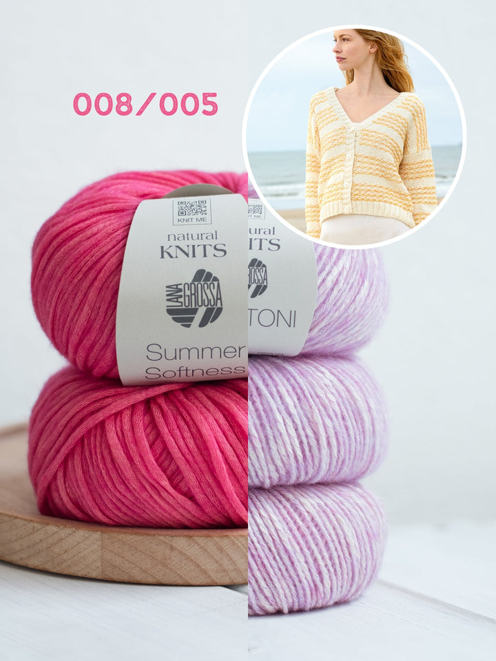 Strickpaket Summer Softness Bottoni Streifenjacke