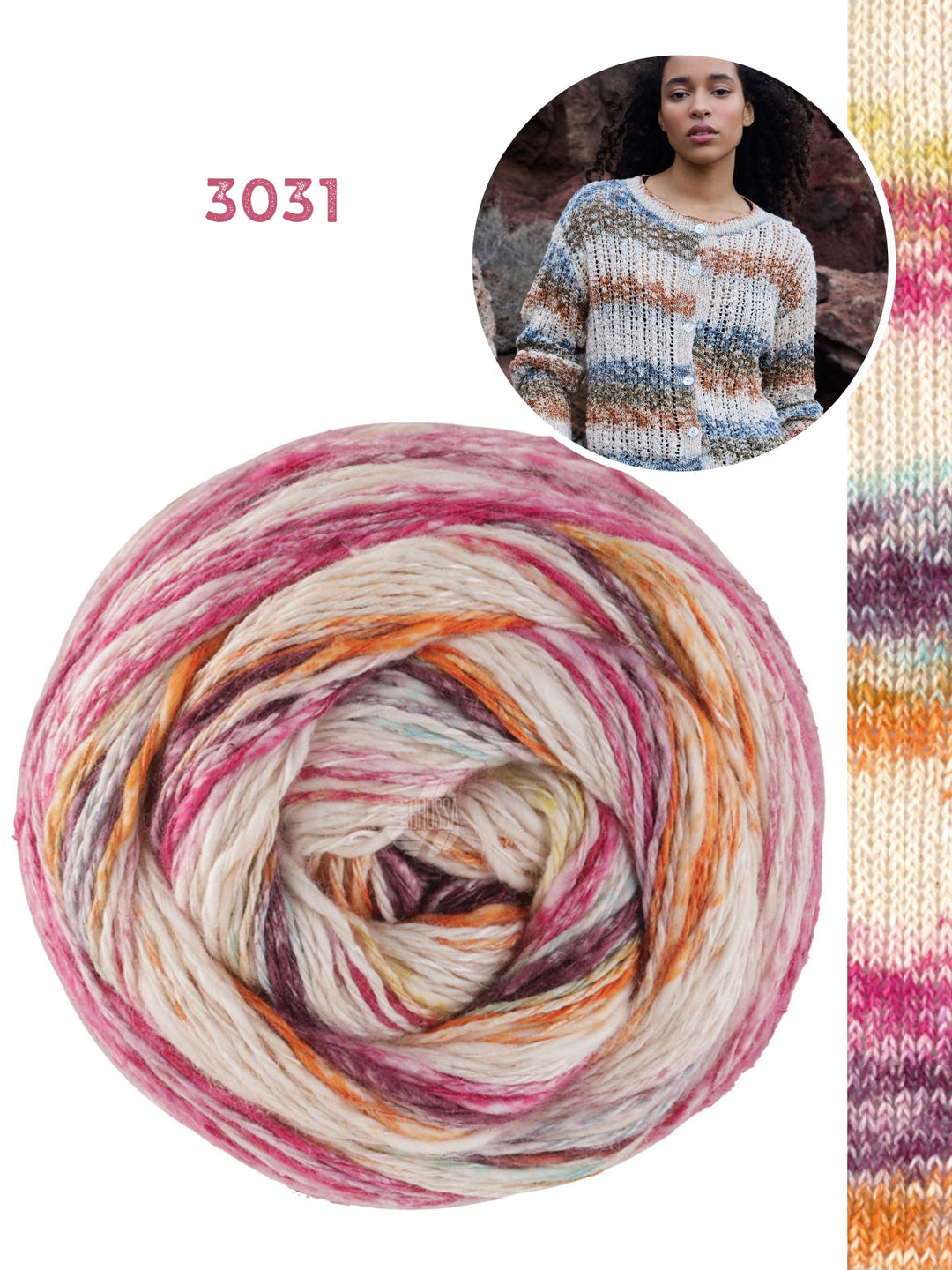 Strickpaket Gomitolo Hippie Jacke im Ajourmuster