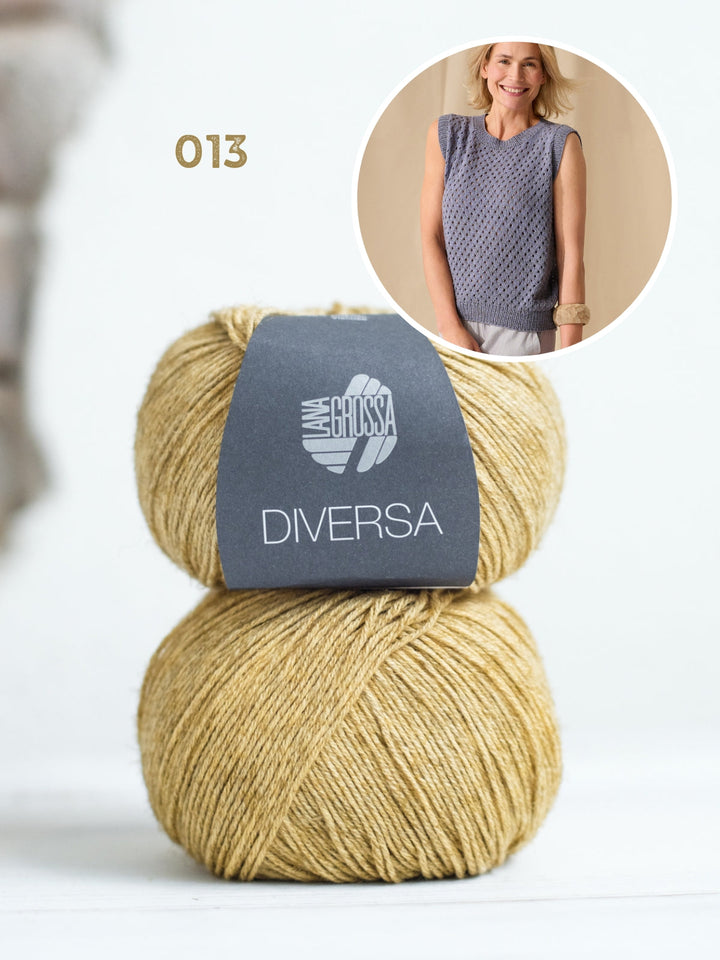 Strickpaket Diversa Top-Down Top mit Ajourmuster