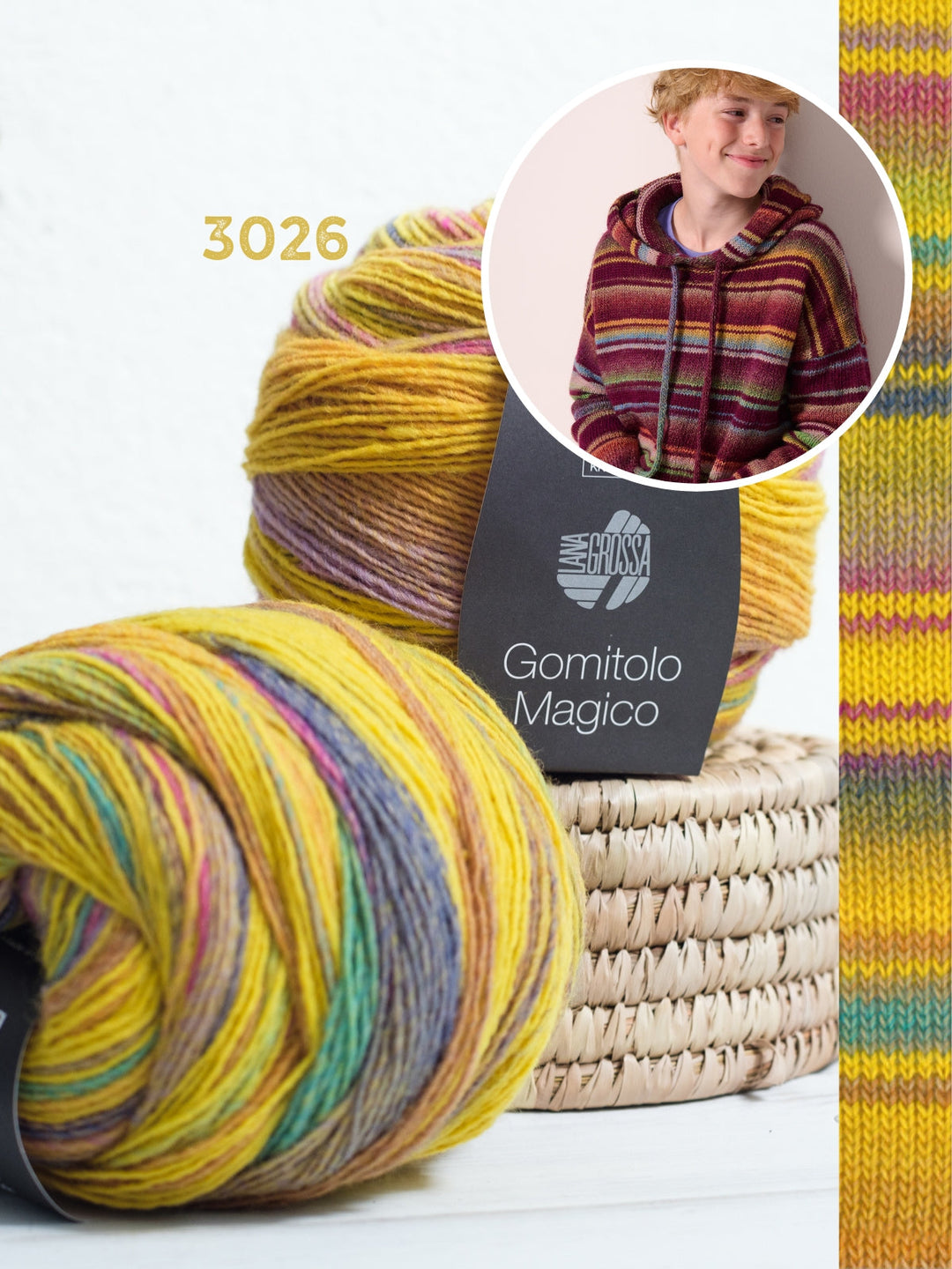 Strickpaket Gomitolo Magico Kapuzen Pullover - kids