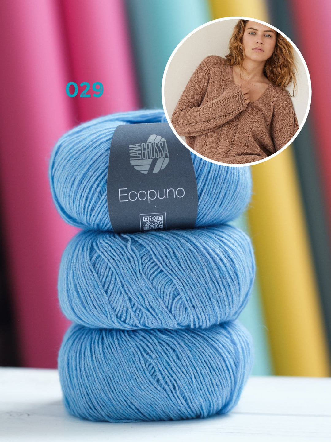 Strickpaket Ecopuno Pullover im Rautenmuster