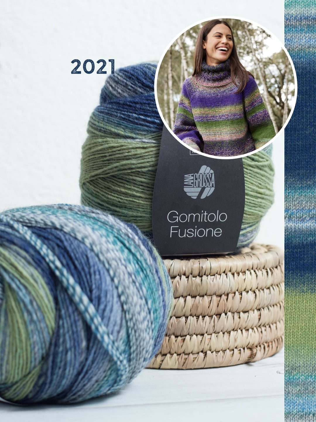 Strickpaket Gomitolo Fusione Rollkragenpullover - top-down