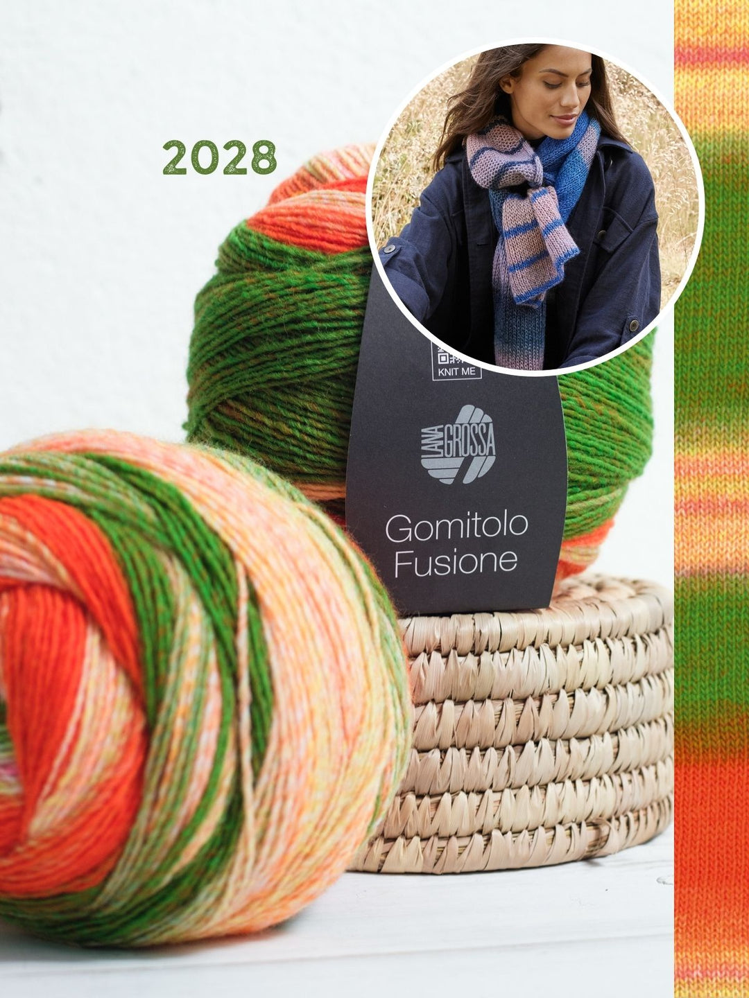 Strickpaket Gomitolo Fusione Schal glatt