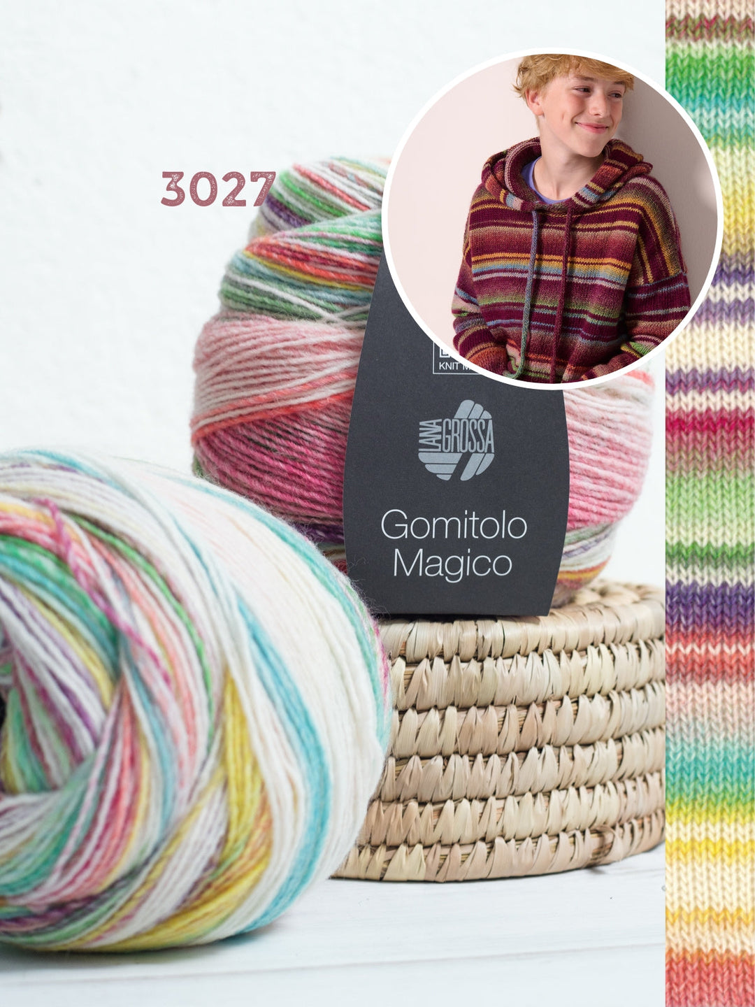 Strickpaket Gomitolo Magico Kapuzen Pullover - kids