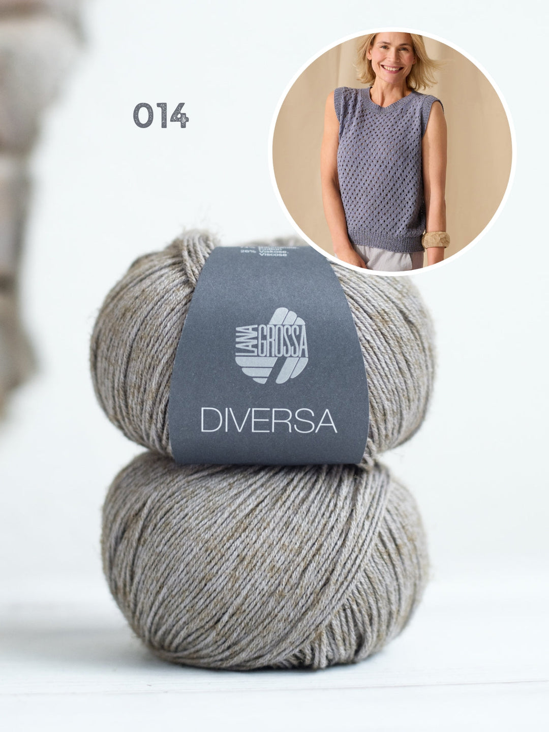 Strickpaket Diversa Top-Down Top mit Ajourmuster