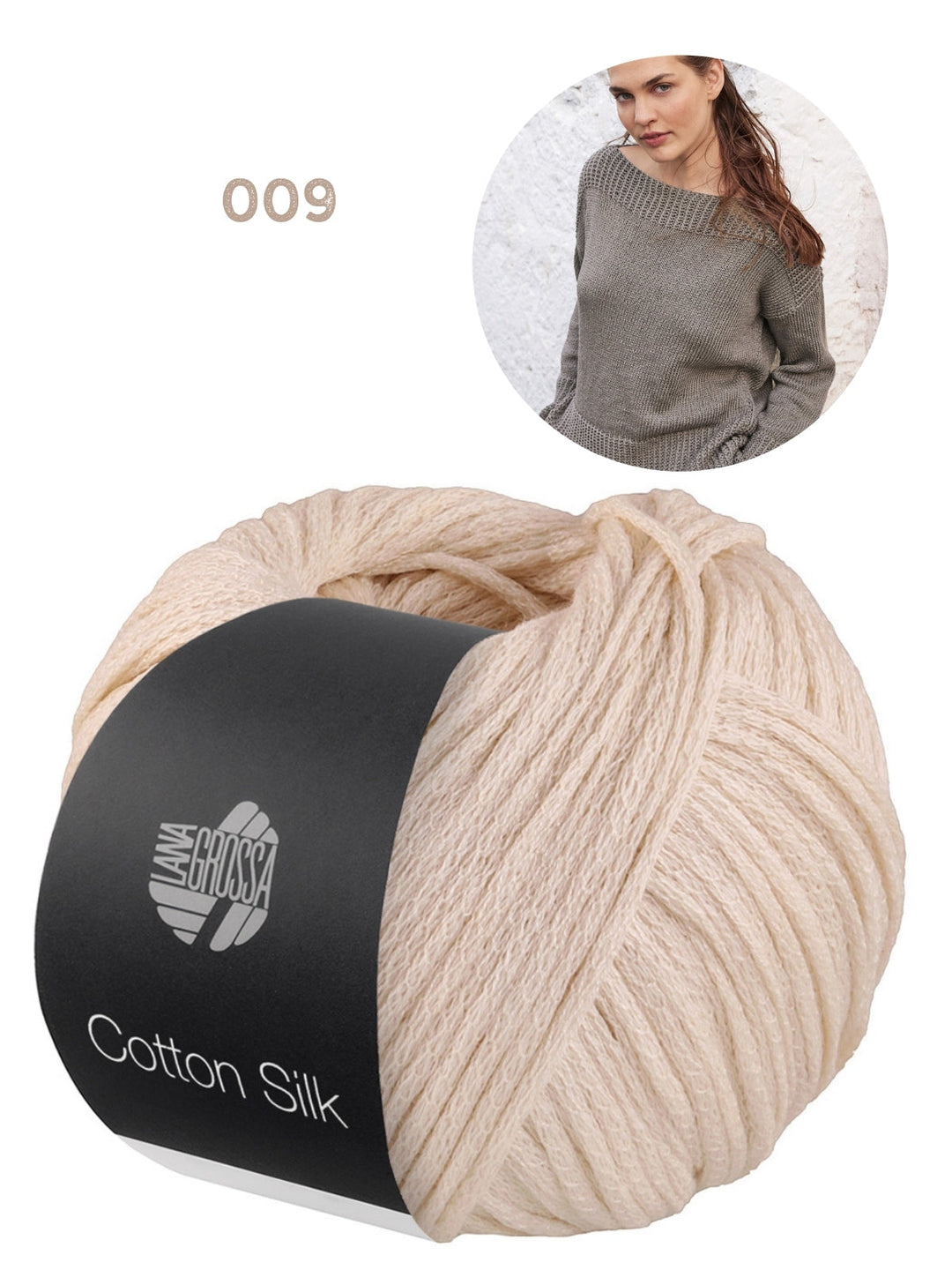 Strickpaket Cotton Silk Pullover mit U-Bootausschnitt