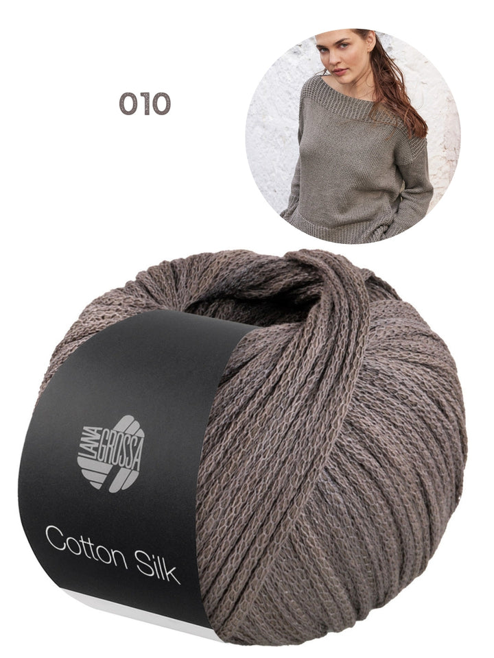 Strickpaket Cotton Silk Pullover mit U-Bootausschnitt